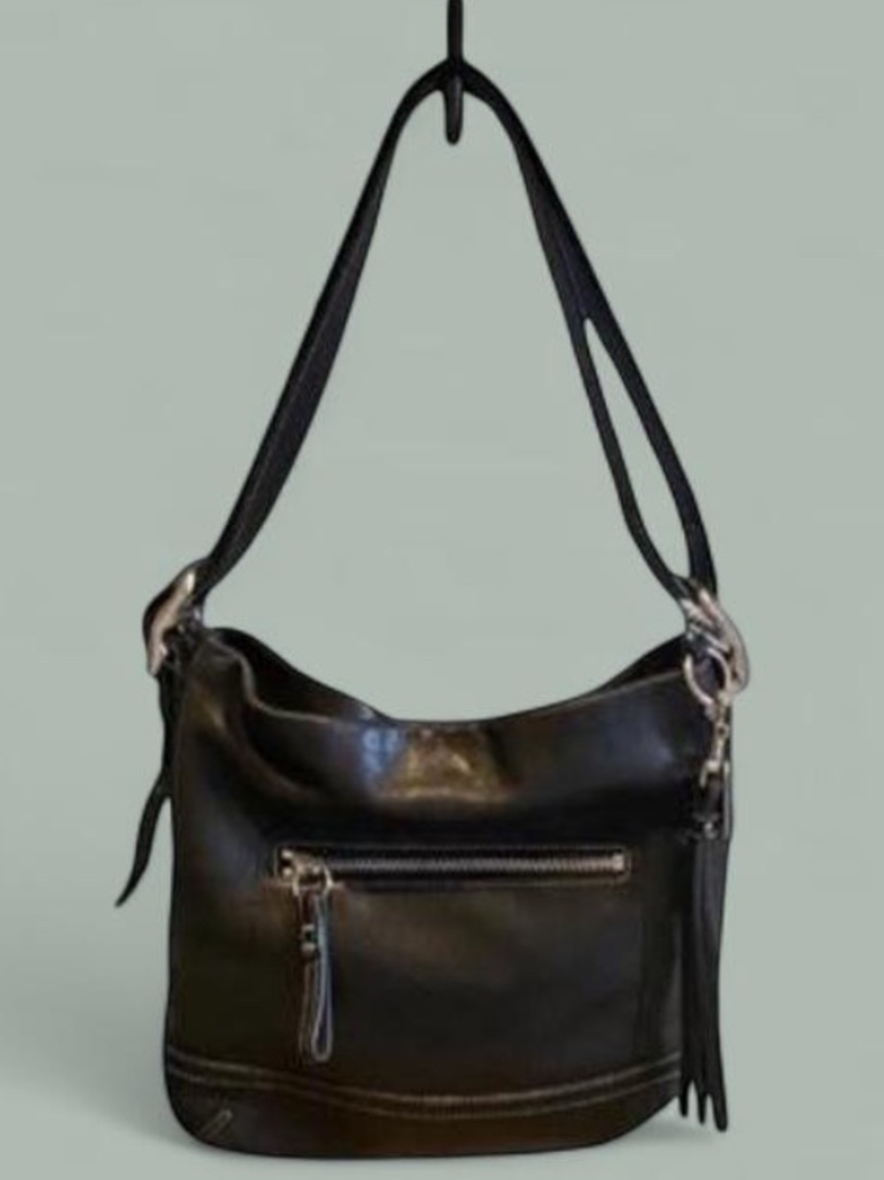 Vintage Y2K Coach Soho 1415 Black Leather Crossbody Shoulder Hobo Bag